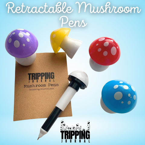 Mushroom Hidden & Retractable Pen - 4 Pack 🍄