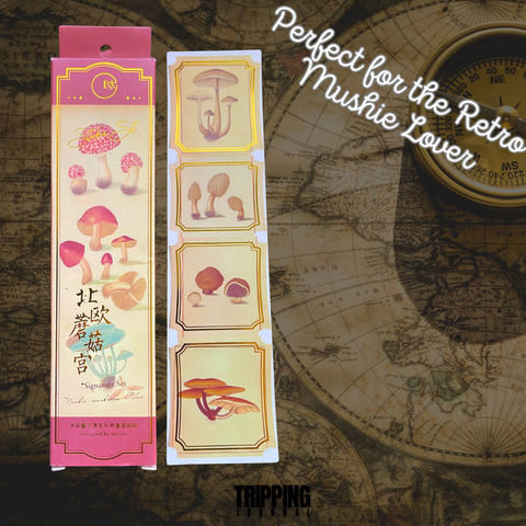 Retro Mushie Stickers: Gold Foil 30pcs 🪙 – TrippingJournal