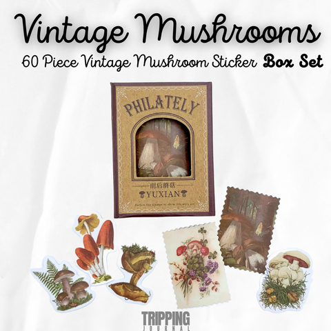 60-piece Vintage Mushroom Sticker set