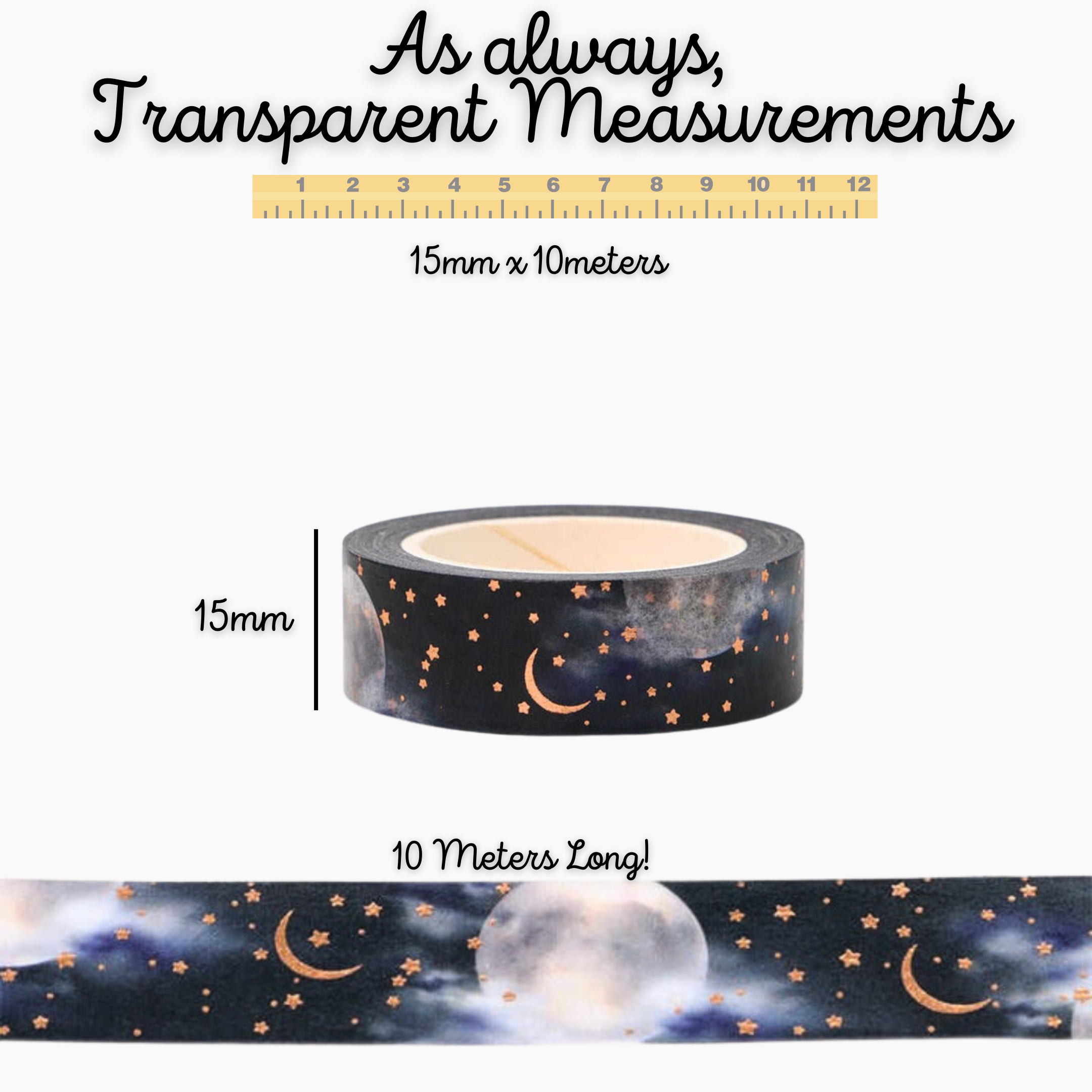 Moon and Star Washi Tape, Arts and crafts supplies