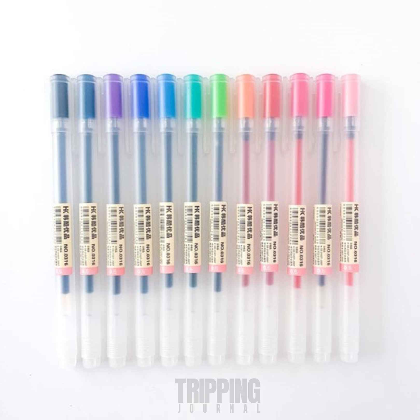 Muji Style Color Burst Pens: 12 Pack