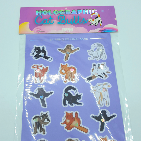 Holographic Cat Butts Stickers and Washi Tape Bundle!